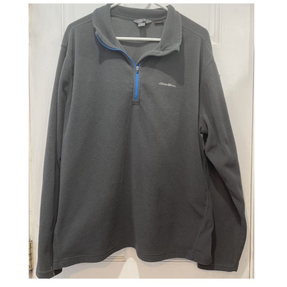 Eddie Bauer Polartec 1/4 Zip Gray Pull Over Fleece Men’s Size XL